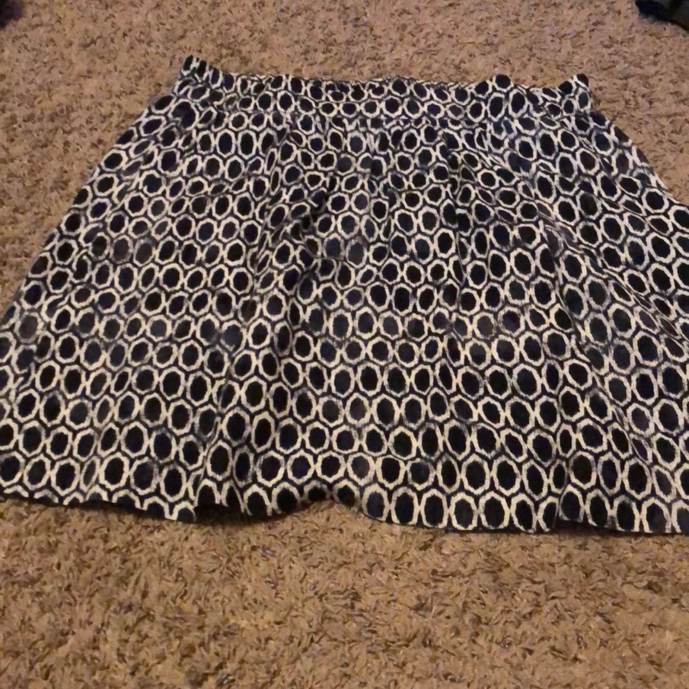 Loft navy and white skirt